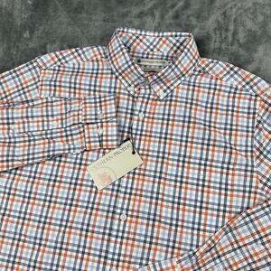 NWT Southern Proper Henning Button Down Shirt Men's Medium Orange Plaid Preppy